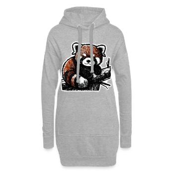 Niedlicher Roter Panda (Kohle/Buntstift) - Hoodie-Kleid - Grau meliert - Vorne