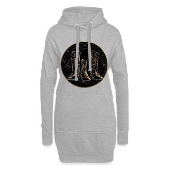 Bottes dorées en cercle - Sweat-shirt à capuche long Femme - gris chiné - Devant