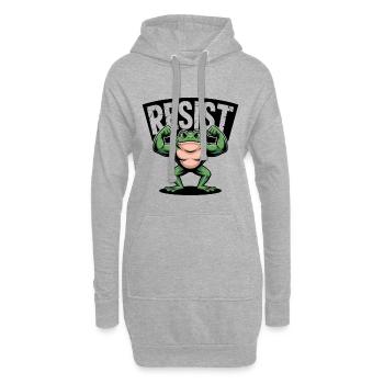Portland Resistance Frog - T-Shirt de protestation États-Unis - Sweat-shirt à capuche long Femme - gris chiné - Devant