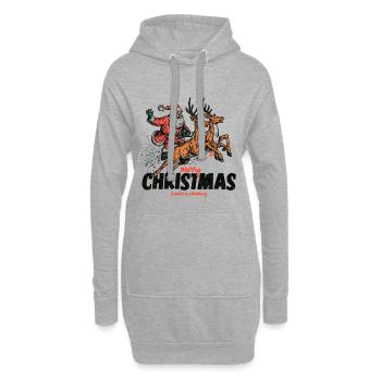 Père Noël vintage - Sweat-shirt à capuche long Femme - gris chiné - Devant