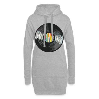 Vinyl_5 - Hoodie-Kleid - Grau meliert - Vorne