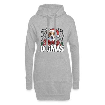 Merry Dogmas Hund Weihnacht - Hoodie-Kleid - Grau meliert - Vorne