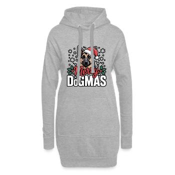 Merry Dogmas Weihnachtsdogge - Hoodie-Kleid - Grau meliert - Vorne