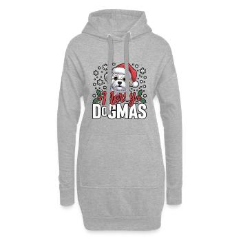 Merry Dogmas Hundedesign - Hoodie-Kleid - Grau meliert - Vorne