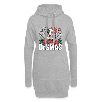 Frohe Dogmas mit Hundemütze - Hoodie-Kleid - Grau meliert - Vorne