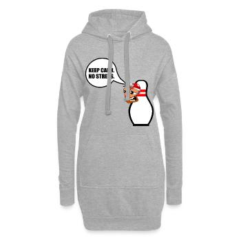 DRÔLE DE NOËL BOWLING RESTEZ CALME - Sweat-shirt à capuche long Femme - gris chiné - Devant