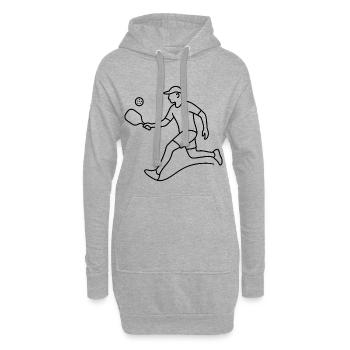 Croquis de joueur de pickleball – Motif sportif simple - Sweat-shirt à capuche long Femme - gris chiné - Devant