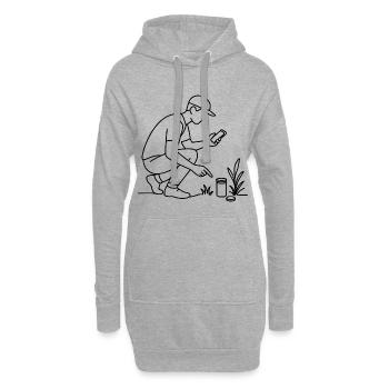 Croquis du géocacheur – motif extérieur minimaliste - Sweat-shirt à capuche long Femme - gris chiné - Devant