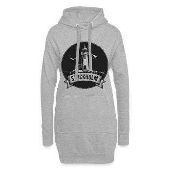 Phare de Stockholm Mer Scandinave - Sweat-shirt à capuche long Femme - gris chiné - Devant
