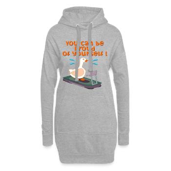 MOTIVATION BEIM GÄNSELAUFEN - Hoodie-Kleid - Grau meliert - Vorne