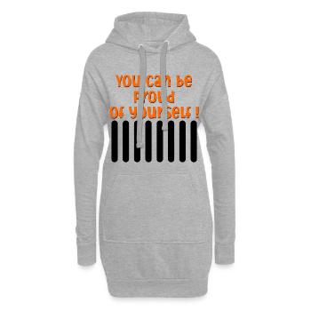 MOTIVATION ÊTRE FIER - Sweat-shirt à capuche long Femme - gris chiné - Devant