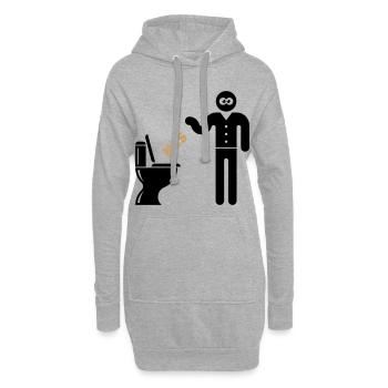 NZS In’s Klo, In Die Toilette! Gegen Rechts POS 2C - Hoodie-Kleid - Grau meliert - Vorne