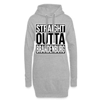 Straight Outta Brandenburg - Hoodie-Kleid - Grau meliert - Vorne