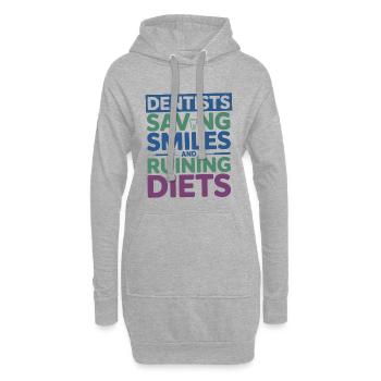 Équipe clinique de la vie professionnelle dentaire - Sweat-shirt à capuche long Femme - gris chiné - Devant