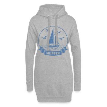 Skipper Voilier Capitaine maritime - Sweat-shirt à capuche long Femme - gris chiné - Devant