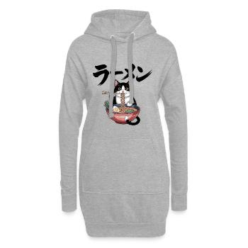 Ramen Cat - Food Lover Design - Sweat-shirt à capuche long Femme - gris chiné - Devant