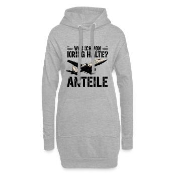 Ce que je pense de la guerre, des actions - des bénéfices de guerre - Sweat-shirt à capuche long Femme - gris chiné - Devant