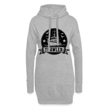 Kutter Nautik Siegel Motiv - Hoodie-Kleid - Grau meliert - Vorne