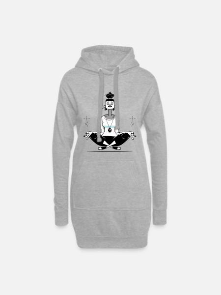Meditate - Hoodie Dress - heather grey