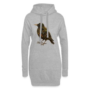 Star Illustration im Naturdesign (Wild Line) - Hoodie-Kleid - Grau meliert - Vorne
