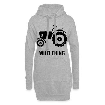 Wild Thing (Trecker / Traktor / Landwirt / Black) - Hoodie-Kleid - Grau meliert - Vorne