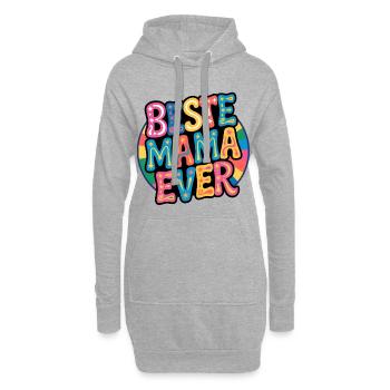 Beste Mama Ever - Hoodie-Kleid - Grau meliert - Vorne