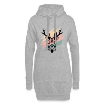 Hirsch - Hoodie-Kleid - Grau meliert - Vorne