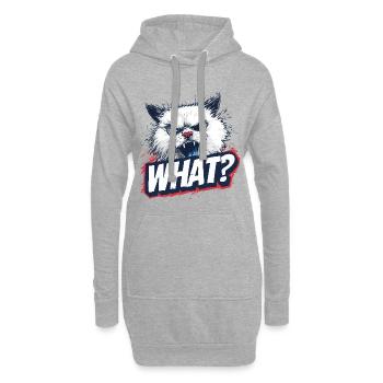Wütende Katze – What? Design - Hoodie-Kleid - Grau meliert - Vorne