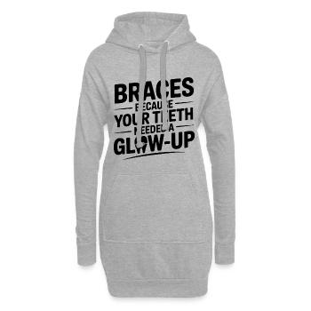 Kieferorthopädisches Life Brace Gesichtsdesign - Hoodie-Kleid - Grau meliert - Vorne