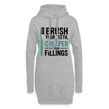 Conception d’engrenages de prothésiste dentaire de précision - Sweat-shirt à capuche long Femme - gris chiné - Devant