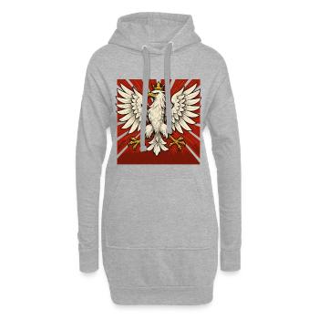 Polen Polska Adler Flagge Fahne episch Geschenk - Hoodie-Kleid - Grau meliert - Vorne