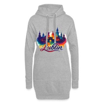 Lublin Porte de l’Est Pologne Polska Cadeau coloré - Sweat-shirt à capuche long Femme - gris chiné - Devant