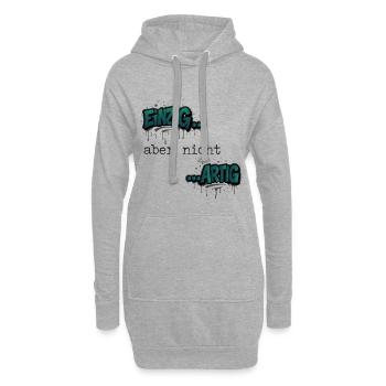 Graffiti „Einzig aber nicht artig“ Trendfarbe - Hoodie-Kleid - Grau meliert - Vorne