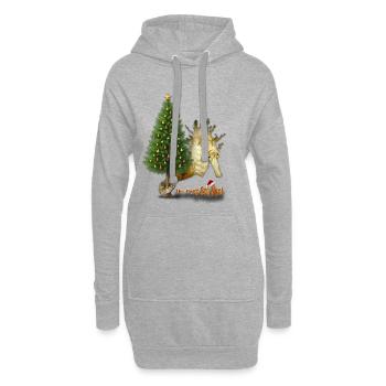 Weihnachtsgrüße aus dem Riff - Hoodie-Kleid - Grau meliert - Vorne