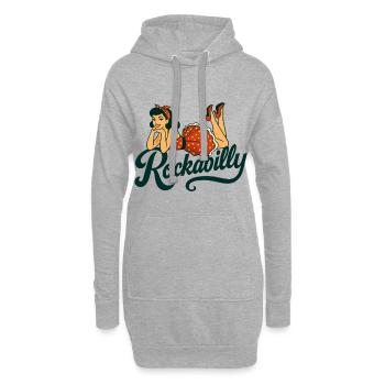 Rockabilly Pin-Up Femme Années 50 Allonge Jupon - Sweat-shirt à capuche long Femme - gris chiné - Devant