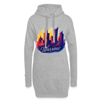 Warschau prachtvoll Hauptstadt Polen Polska Gesche - Hoodie-Kleid - Grau meliert - Vorne