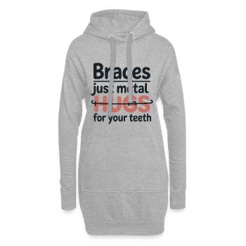 Future Perfect Smile Orthodontique Life - Sweat-shirt à capuche long Femme - gris chiné - Devant