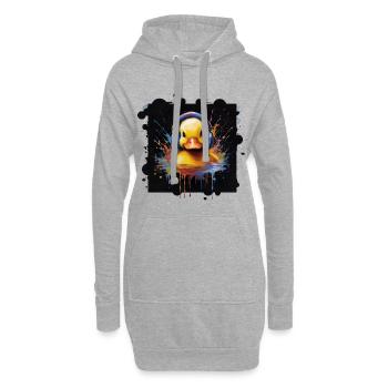 Music Rubber Duck - Motif d’animal amusant avec casque - Sweat-shirt à capuche long Femme - gris chiné - Devant