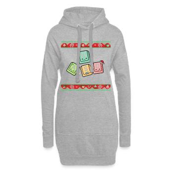 WASD - Kawaii  - Hoodie-Kleid - Grau meliert - Vorne