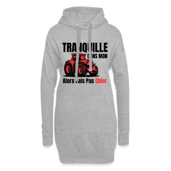 Cadeau Original Agriculteur - Sweat-shirt à capuche long Femme - gris chiné - Devant