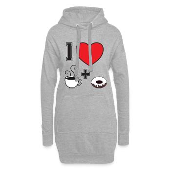 coffee_lover_t-Shirt - Hoodie-Kleid - Grau meliert - Vorne