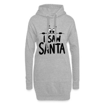 I Saw Santa Ich sah den Weihnachtsmann - Hoodie-Kleid - Grau meliert - Vorne