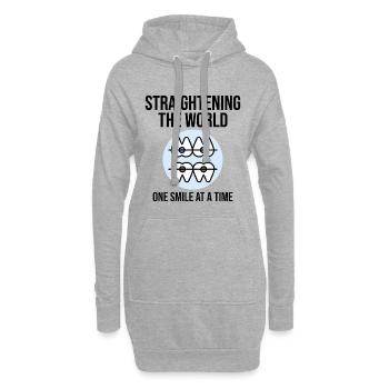 Redresser le monde Un sourire Orthodontiste - Sweat-shirt à capuche long Femme - gris chiné - Devant