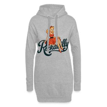 Rockabilly Pin-Up Femme Jupon Cadeau Années 50 - Sweat-shirt à capuche long Femme - gris chiné - Devant