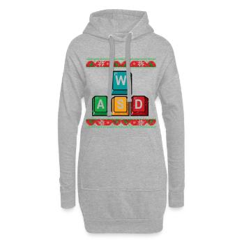 WASD Gamer Cadeau amusant pour les joueurs - Sweat-shirt à capuche long Femme - gris chiné - Devant