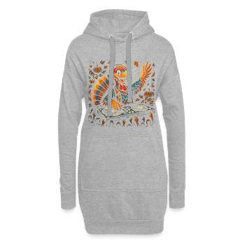 Automne Turquie DJ Artwork - Sweat-shirt à capuche long Femme - gris chiné - Devant