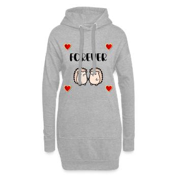 Hérisson Amour pour toujours - Sweat-shirt à capuche long Femme - gris chiné - Devant
