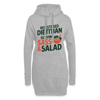 Diététicien diplômé au service de Sass et expert en salade - Sweat-shirt à capuche long Femme - gris chiné - Devant