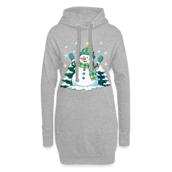 Fröhlicher Schneemann im Winterwald - Hoodie-Kleid - Grau meliert - Vorne