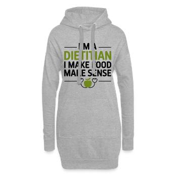 Diététiste I Make Food Make Sense Expert Apparel - Sweat-shirt à capuche long Femme - gris chiné - Devant